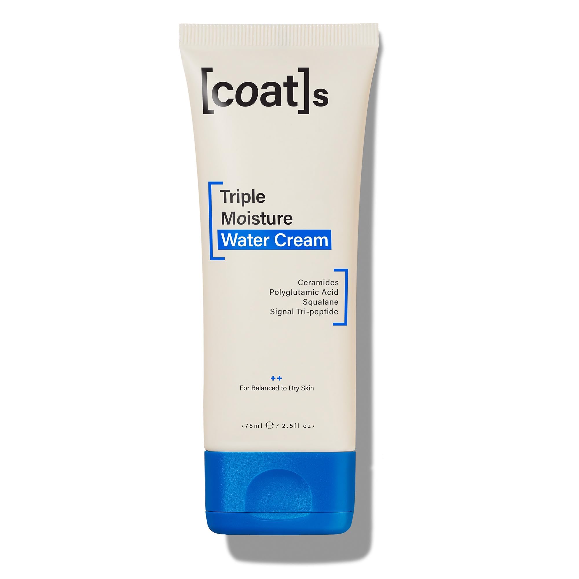 COATS Triple Moisture Water Cream packaging highlights vegan formula for barrier protection