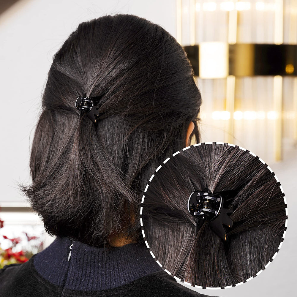 Cobahom pack of 12 small hair clips demonstrates versatile styling options.