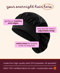 Cobana slip-resistant band bonnet being worn demonstrates secure fit for restless sleepers.