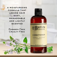 Creamy texture of C.O. Bigelow Lavender Peppermint Conditioner ready for detangling and moisture.