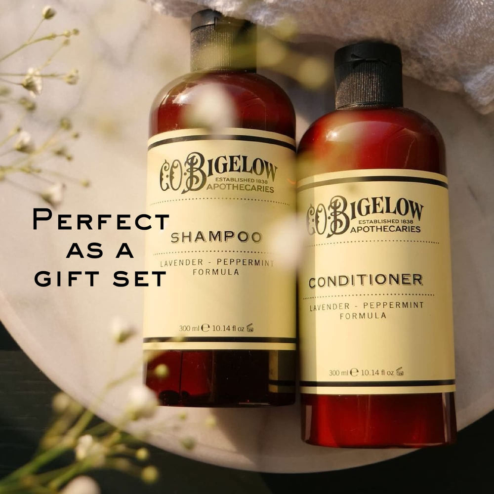Hair after conditioning looks smooth and manageable with C.O. Bigelow Lavender Peppermint.