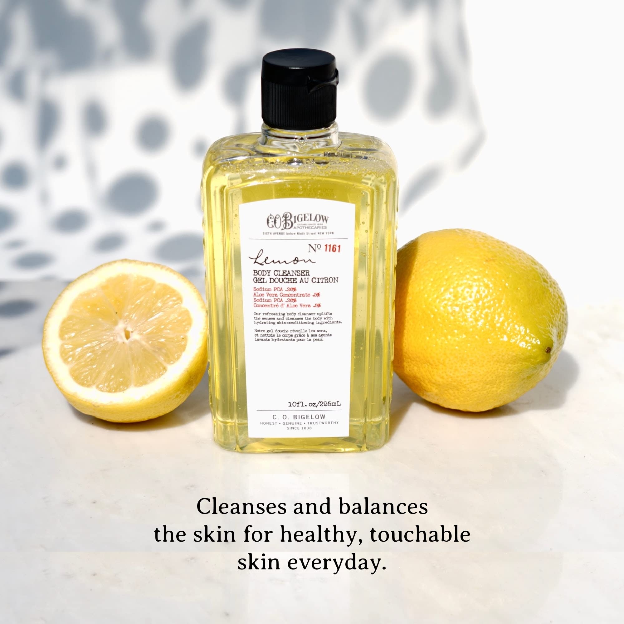 C.O. Bigelow Lemon Body Wash rich lather rinses clean without residue