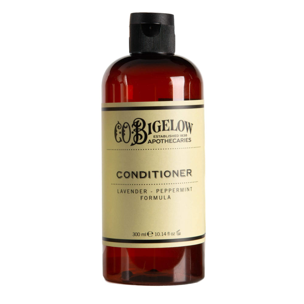 Made in USA badge on C.O. Bigelow Lavender Peppermint Conditioner.