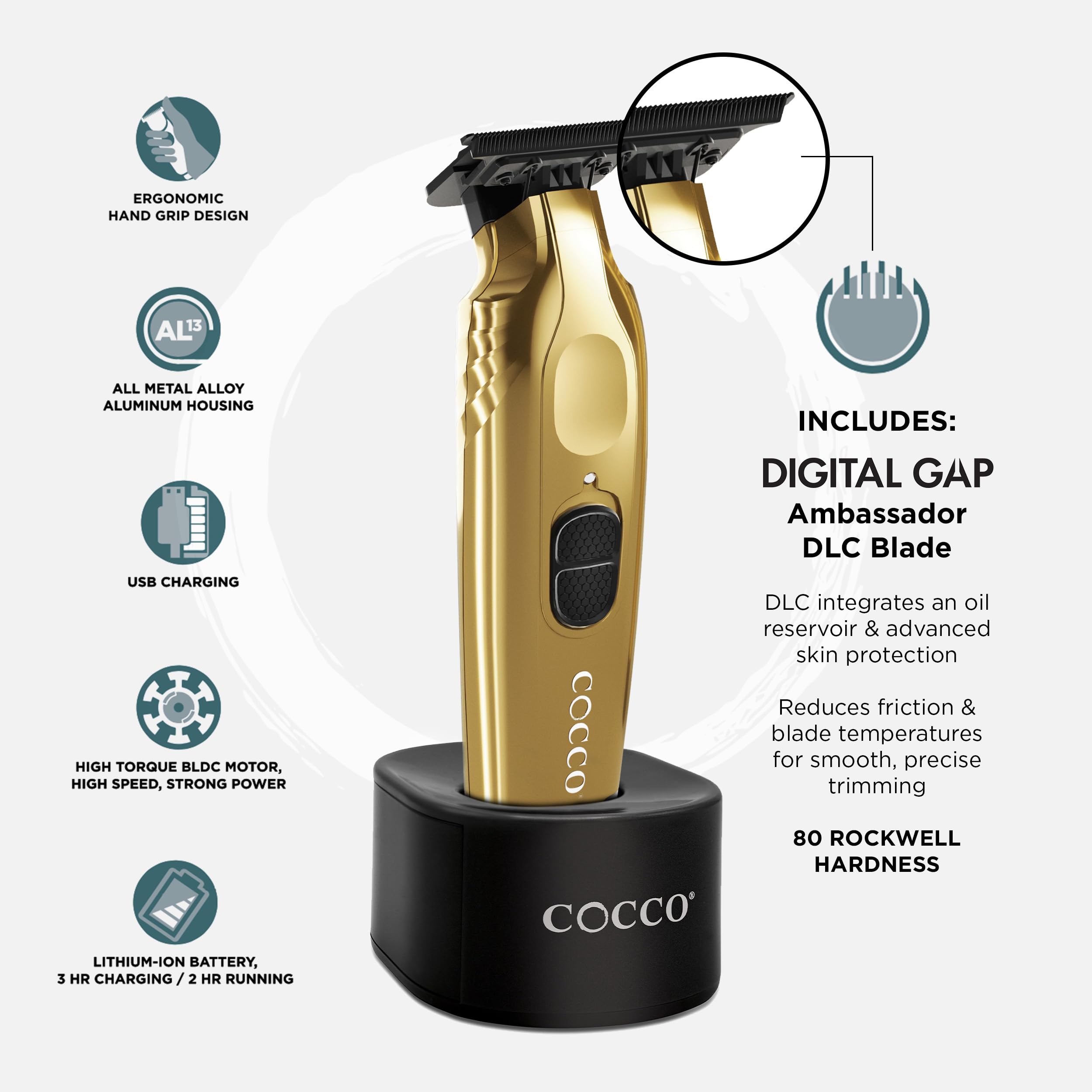 Cocco Veloce Pro Trimmer cordless design enabling unrestricted styling