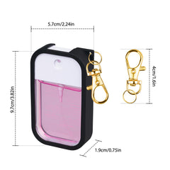 COCGVEL silicone case black 360° rotating keychain keeps sanitizer at hand.