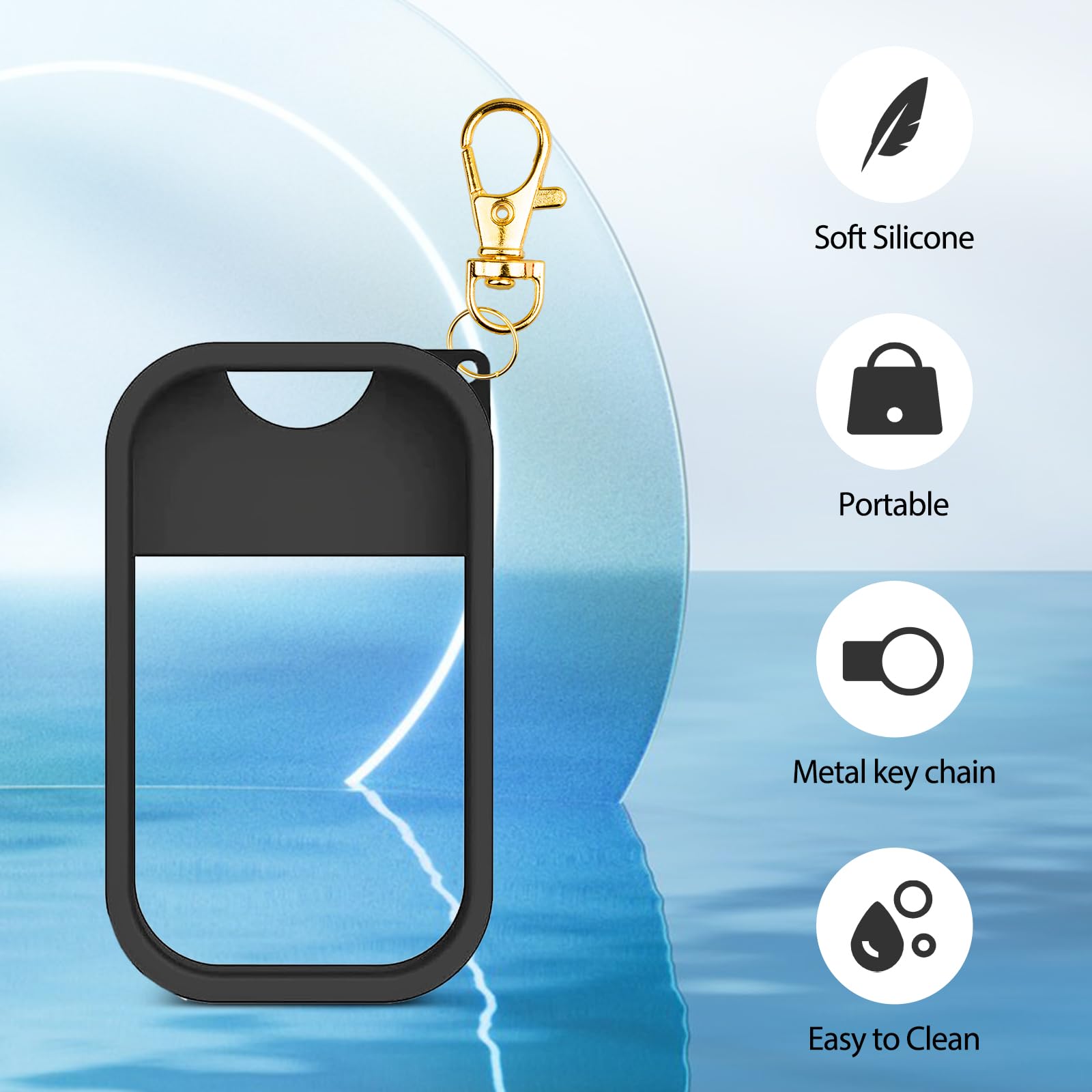 COCGVEL silicone case black cushion-detail protects bottle against bumps.