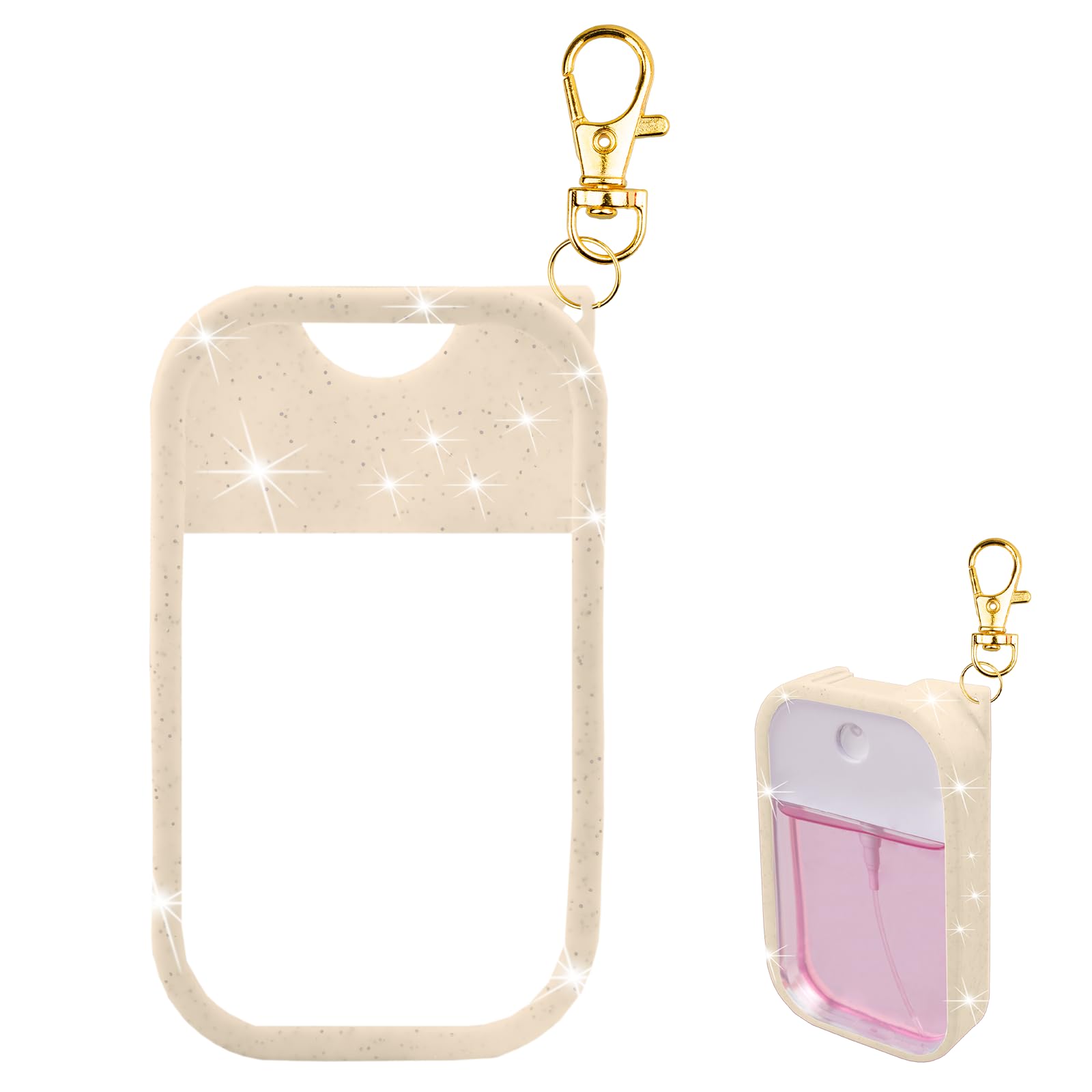 COCGVEL silicone case Glitter Sequin Blush Beige fits Touchland 1oz securely and adds style