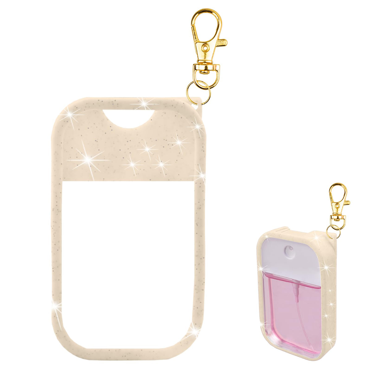 COCGVEL silicone case Glitter Sequin Blush Beige fits Touchland 1oz securely and adds style