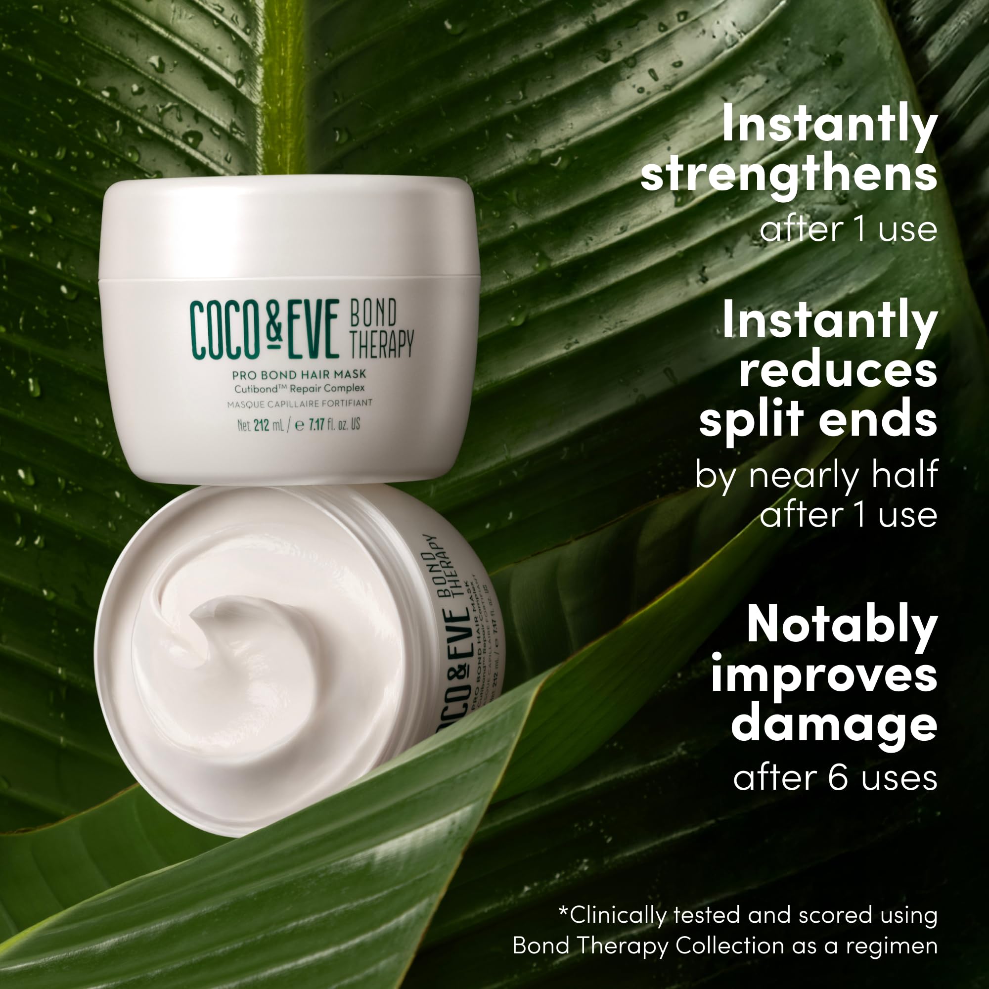 Coco & Eve Bond Therapy Pro Bond Mask Bali-inspired packaging on shelf signals premium repair