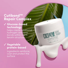 Coco & Eve Bond Therapy Pro Bond Mask argan-oil swirl highlights nourishing ingredients