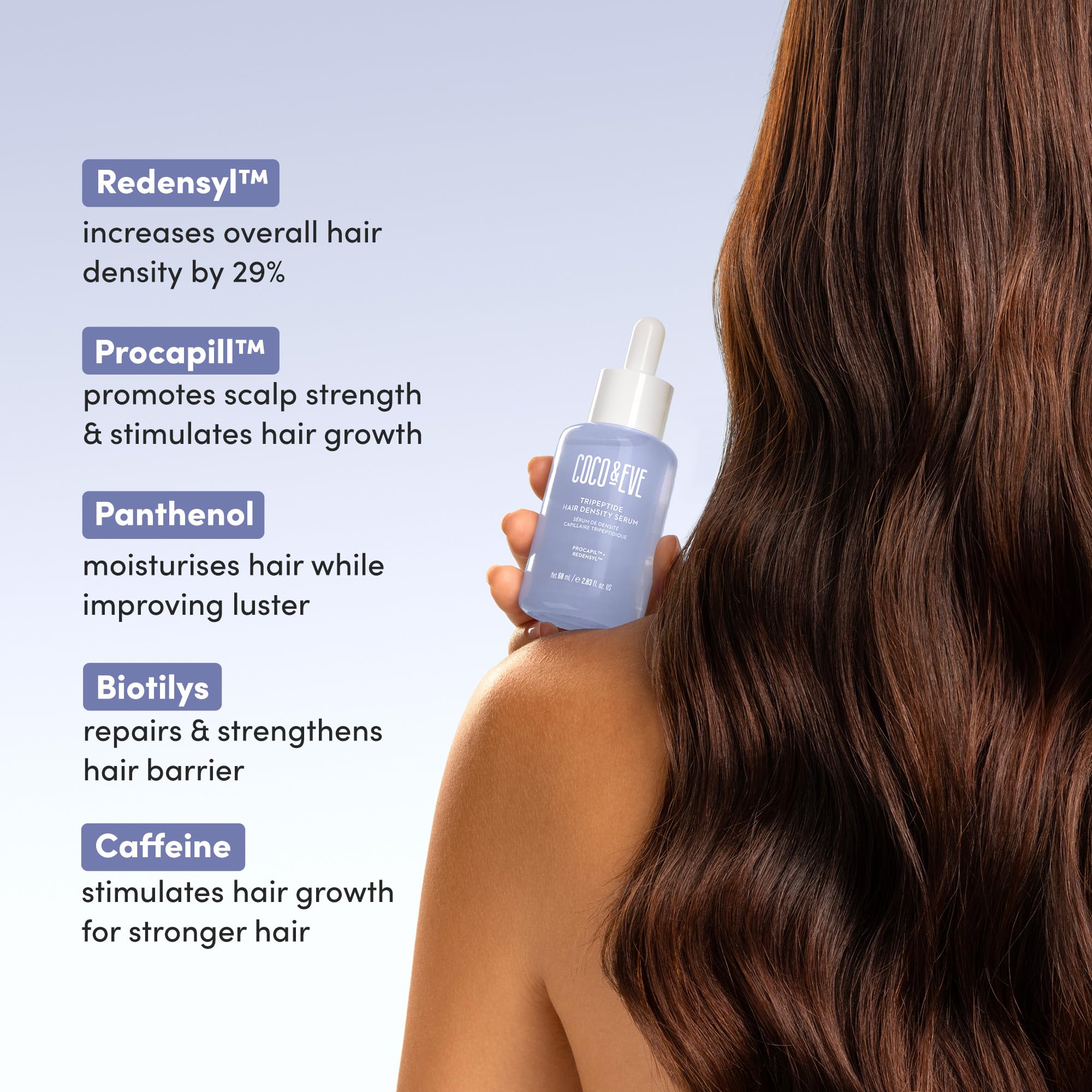 Coco & Eve Boost Therapy serum closeup bottle showing lightweight formula