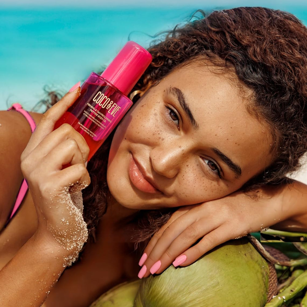 Coco & Eve glow-ready after sun skin with radiant nourished look