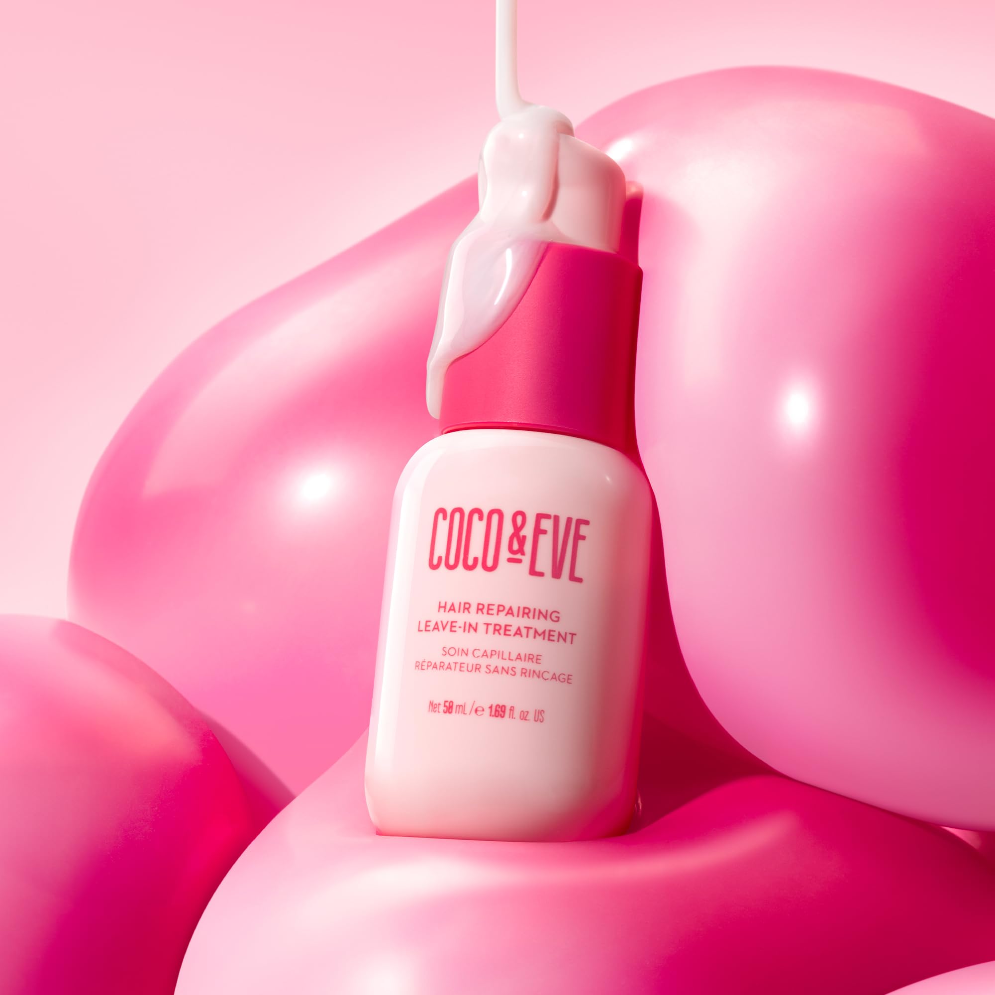 Coco & Eve bottle pump enables easy, even application for smooth results.