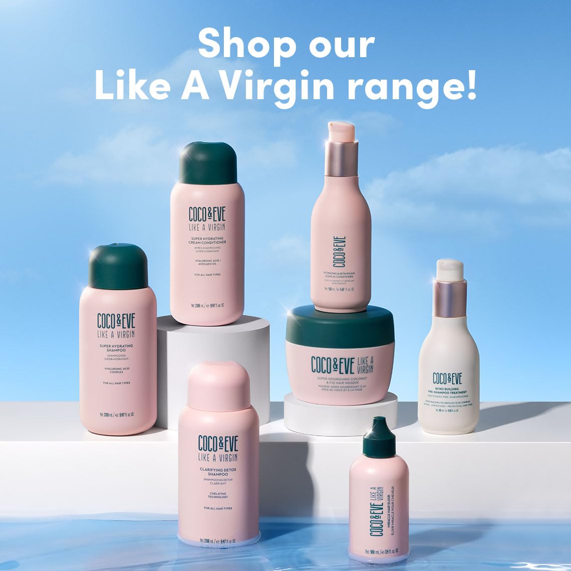 Coco & Eve Like a Virgin clean formula label indicating vegan and cruelty-free