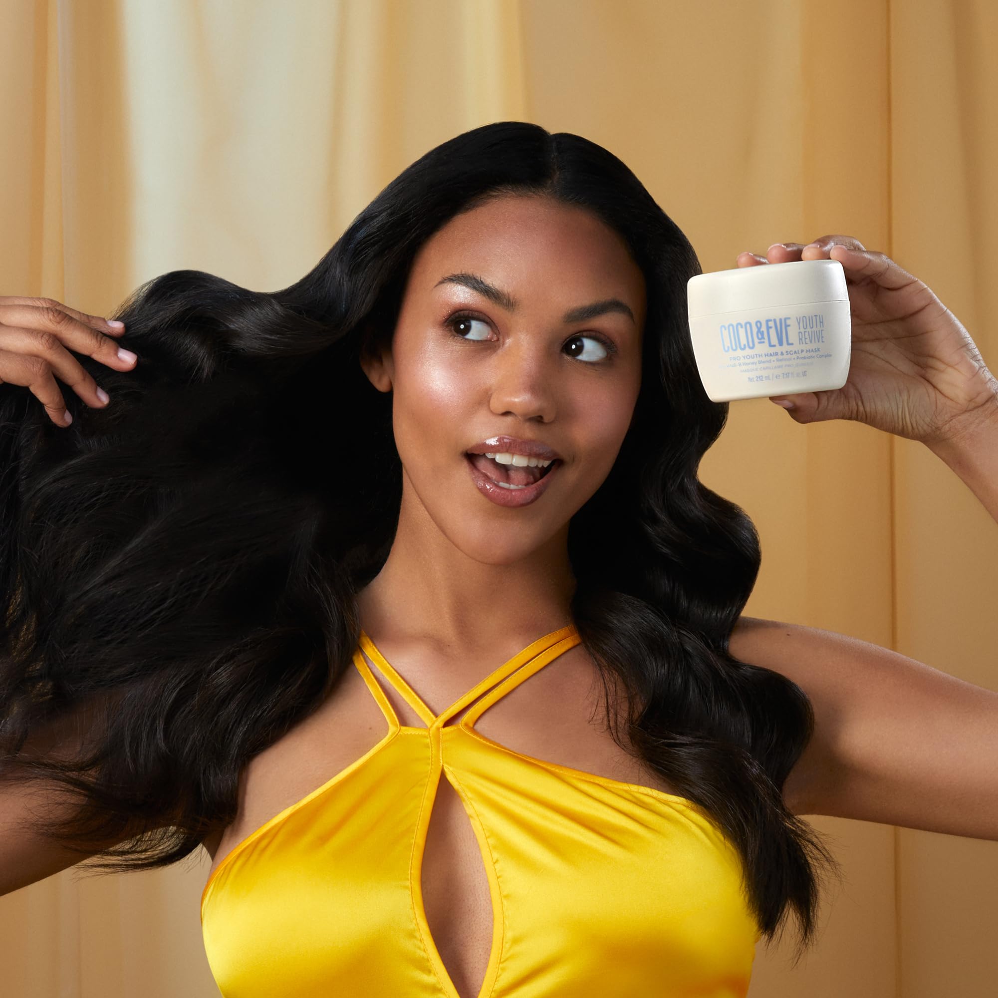 Coco & Eve Pro Youth Hair Mask balanced scalp and reduced oiliness.
