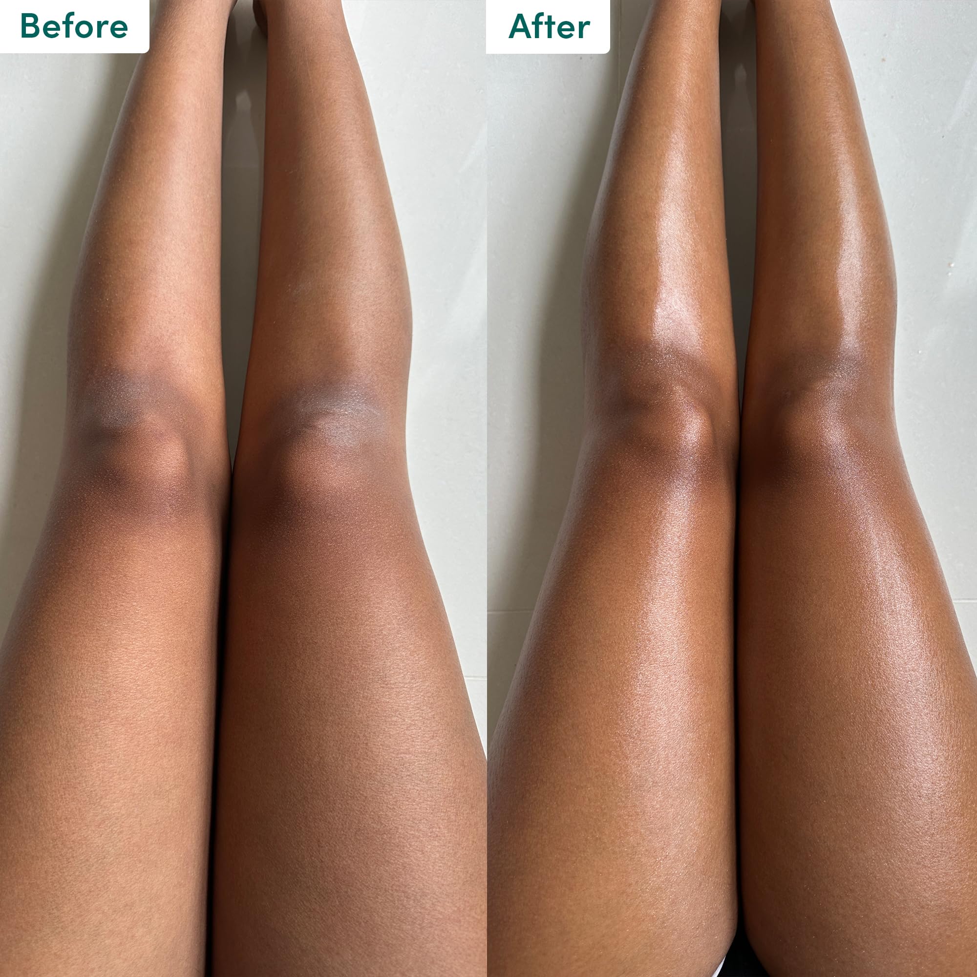Coco & Eve Resurfacing Body Gel Scrub smoothing effect on legs