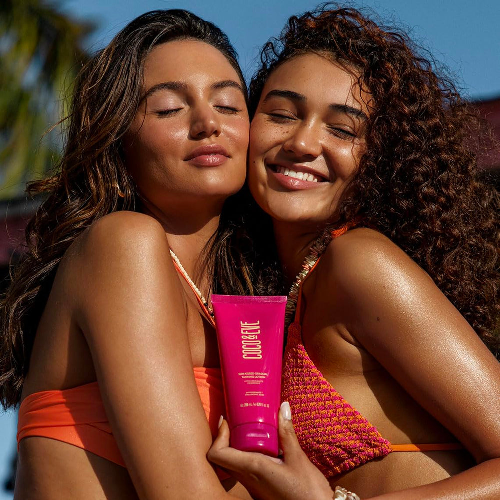 Nourishing tropical oils in Coco & Eve lotion leave skin soft and luminous