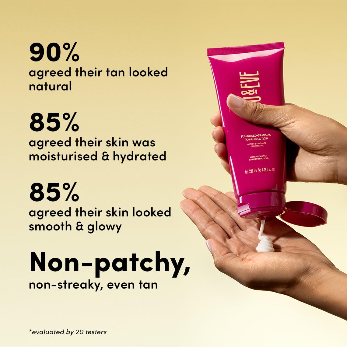 Pump dispenser on Coco & Eve Sun-kissed Gradual Tanning Lotion for easy, mess-free application