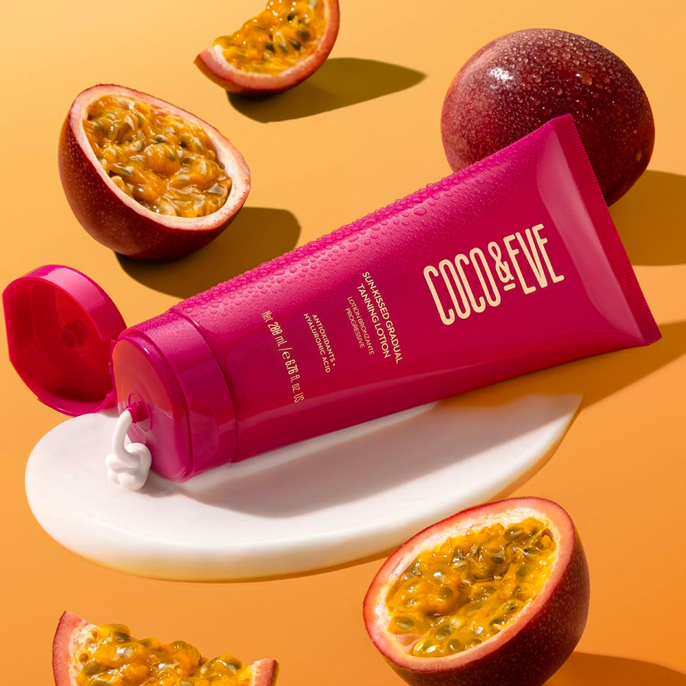 Streak-free, lightweight Coco & Eve Sun-kissed Gradual Tanning Lotion finish