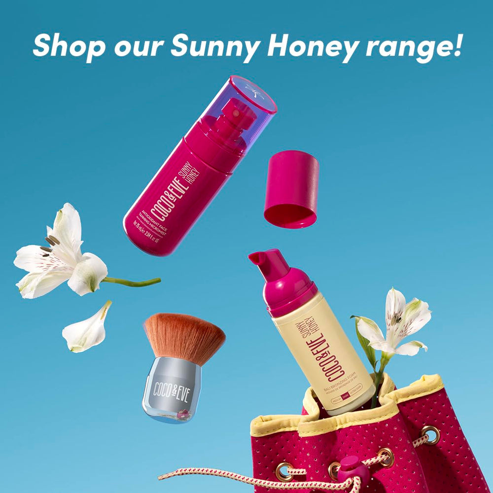 Coco & Eve Sunny Honey Anti-aging Cellushape closeup emphasizes skin-care-inspired benefits.