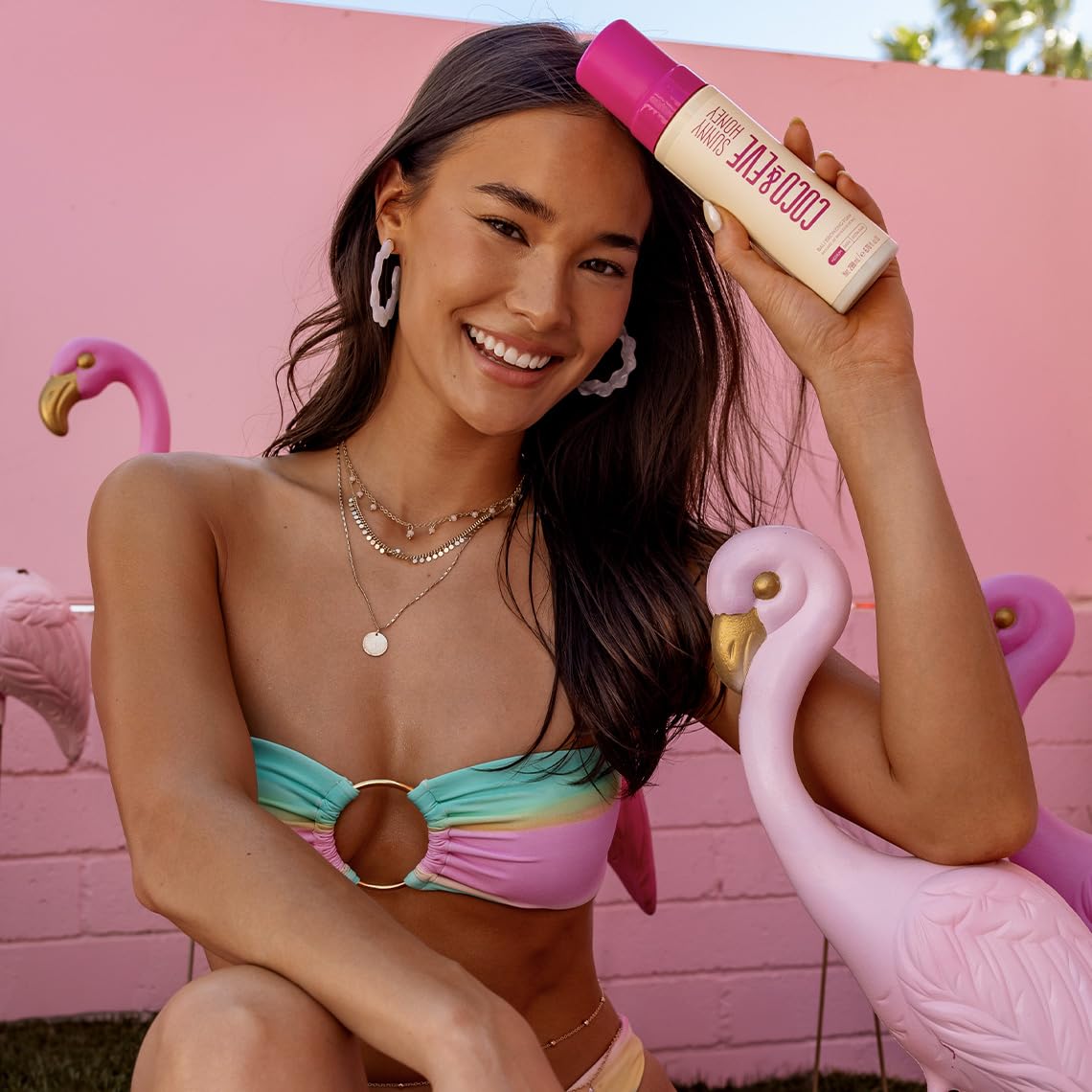 Coco & Eve Sunny Honey Bali Self Tanner Mousse with natural DHA and botanicals for nourished skin