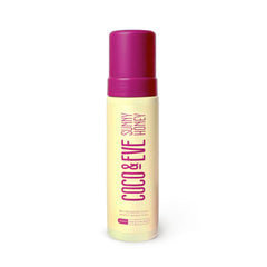 Coco & Eve Sunny Honey Bali tanning mousse bottle showing natural color development for a sun-kissed glow.
