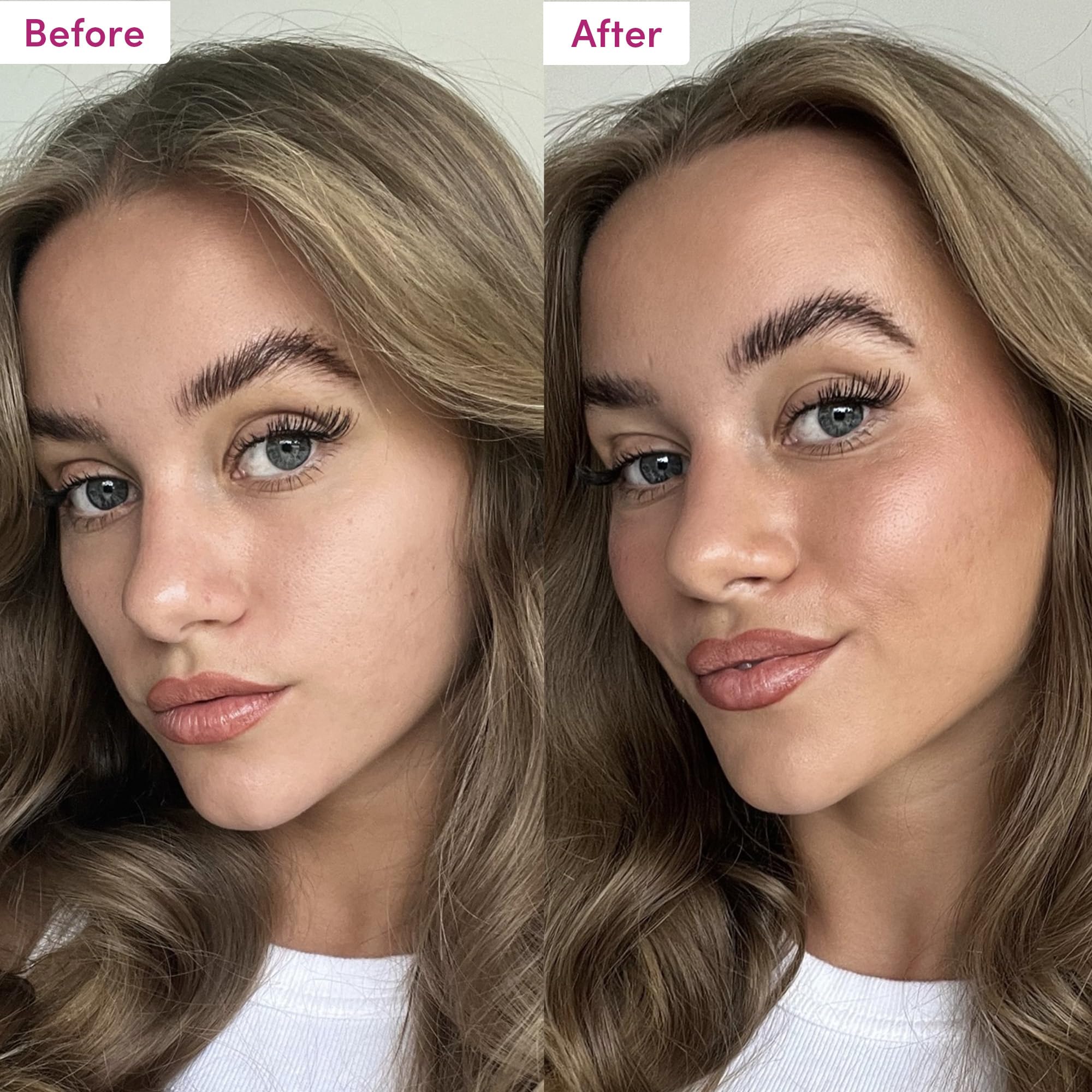 Coco & Eve Sunny Honey buildable glow image demonstrates color development at your pace.