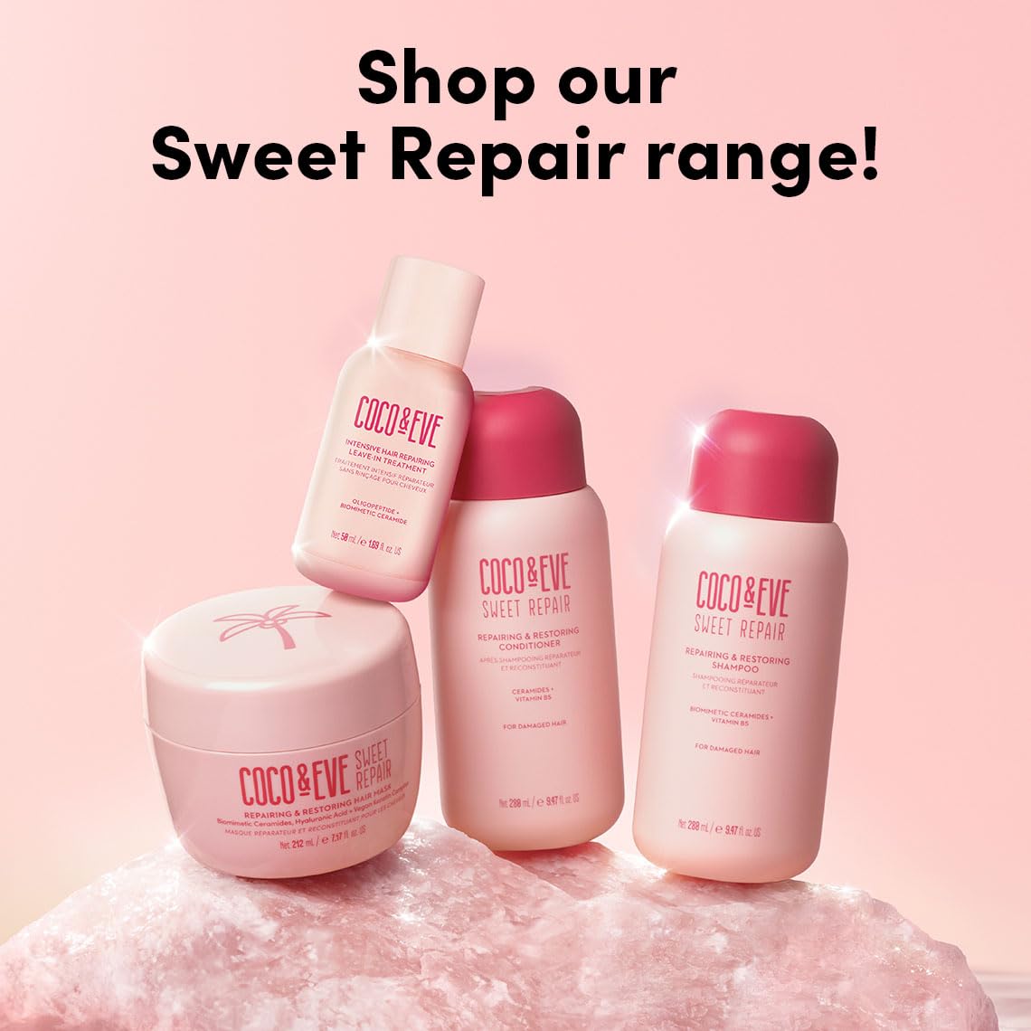 Shiny, hydrated strands after using Coco & Eve Sweet Repair mask