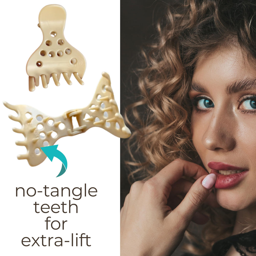Cocoa & Cali AirLift lightweight clip supports curls without weighing them down.