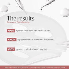 COCOBEAUTY Collagen Mask closeup texture shows bio-collagen-rich formula for supple skin.