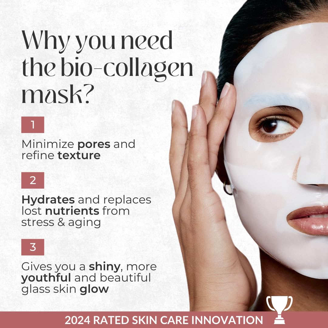 COCOBEAUTY Collagen Mask unfolded displays texture for at-home hydration.