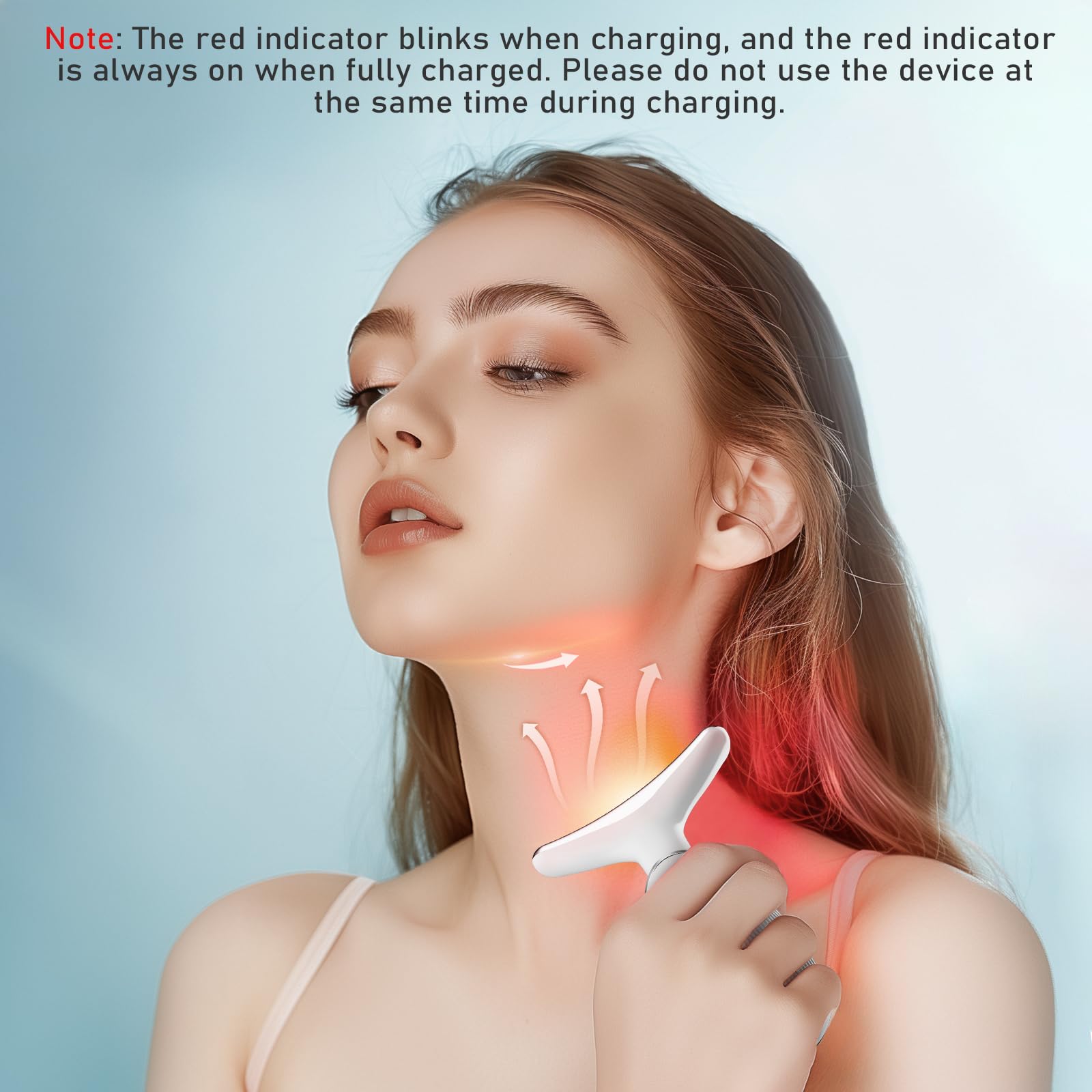 Cocobeen Face Neck Tool charging indicator lights up for ready-to-use sessions.