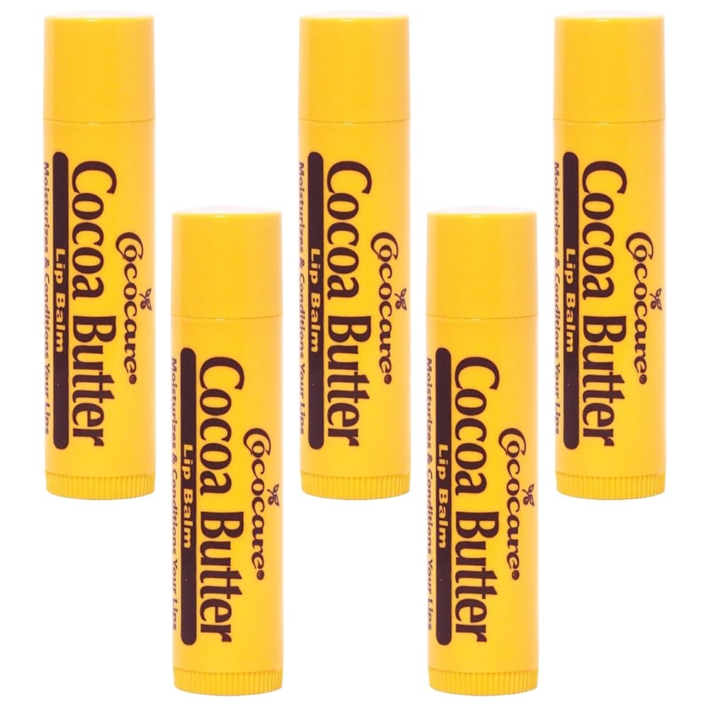 COCOCARE Cocoa Butter Lip Balm tube provides rich hydration for smooth lips.