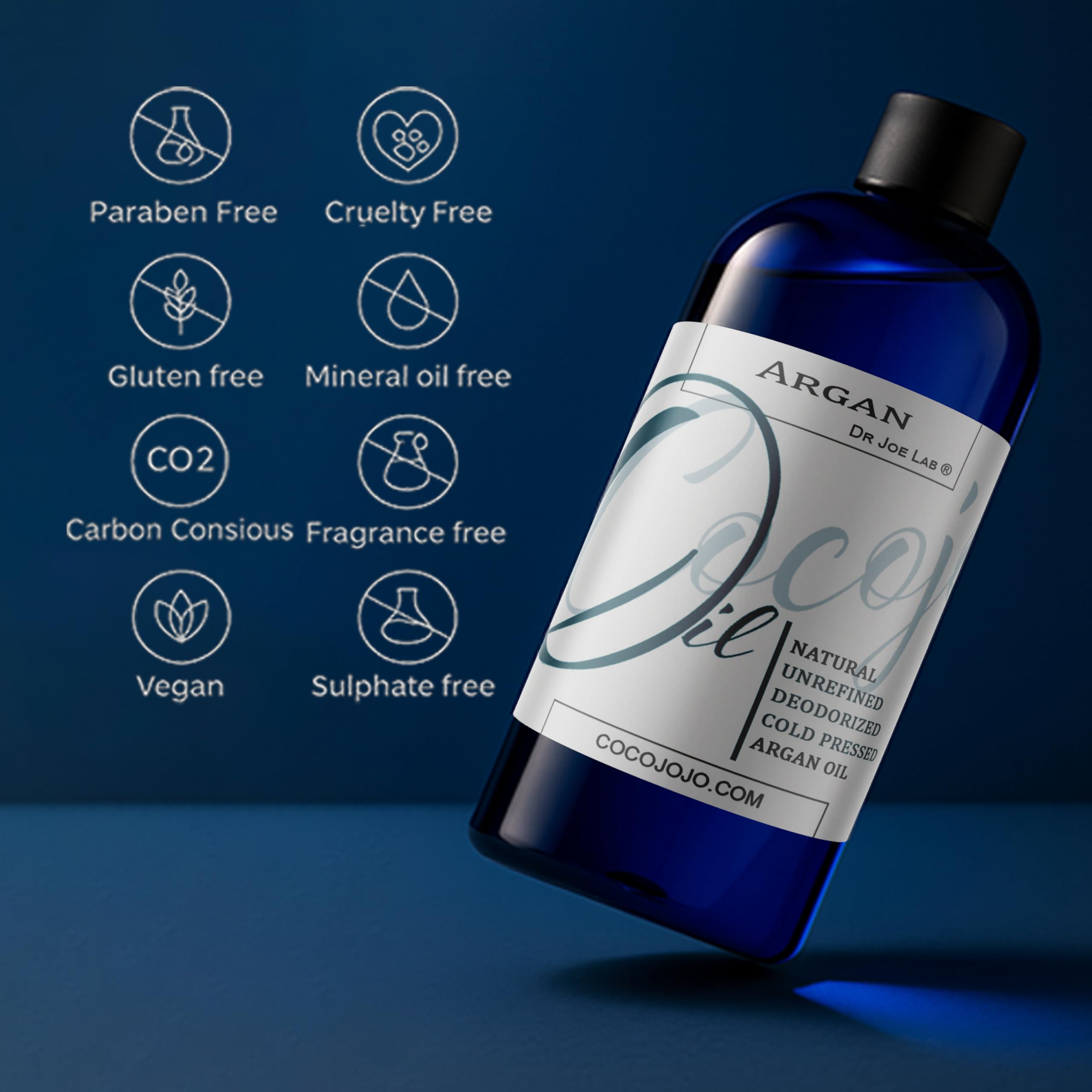 Cocojojo argan oil anti-frizz treatment for manageable hair.