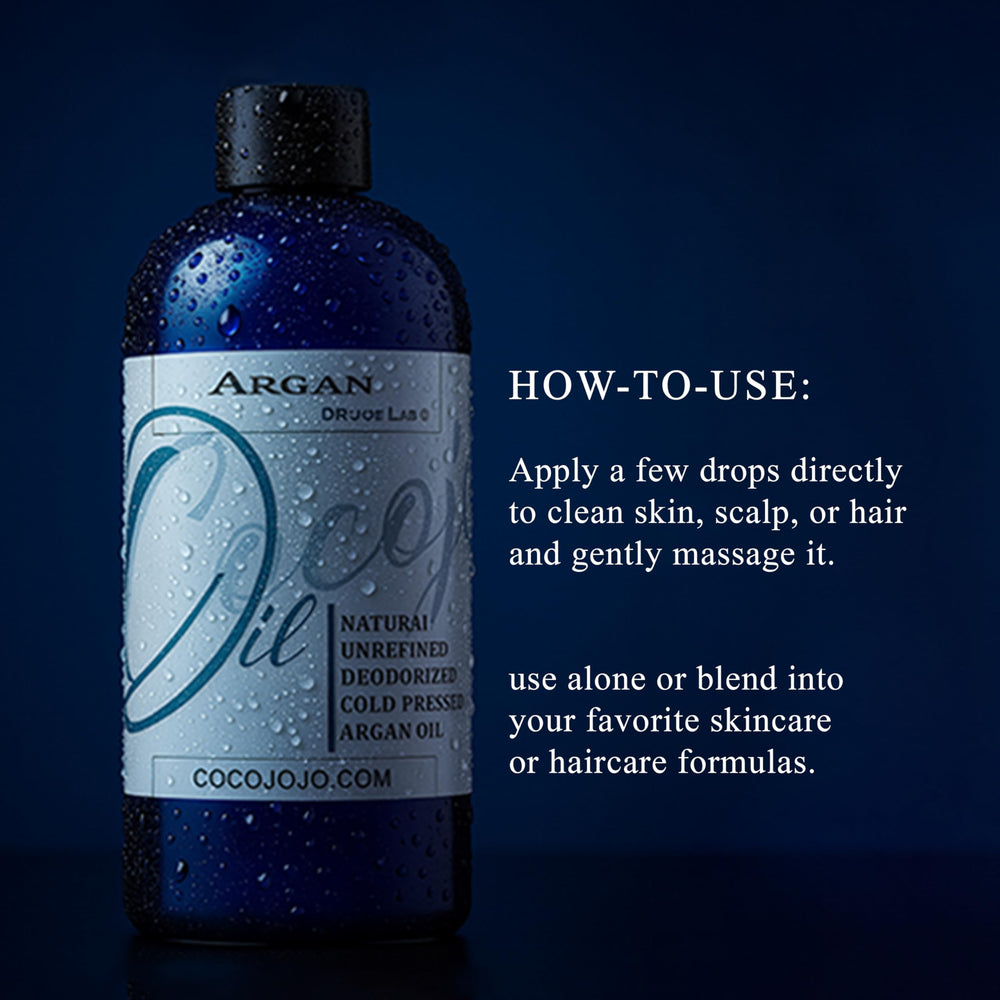 Cocojojo argan oil deep-conditioning for hair nourishment and shine.