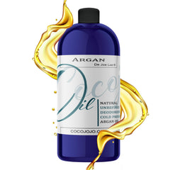 Cocojojo deodorized argan oil 32oz bottle for skin and hair hydration.