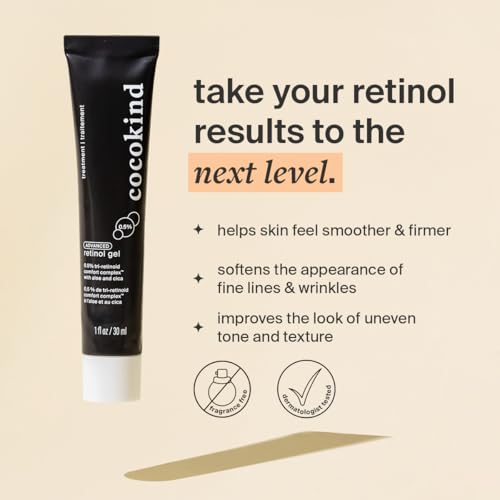 Cocokind Advanced Retinol Gel 0.5% pump demonstrates smooth application and hydrating feel.