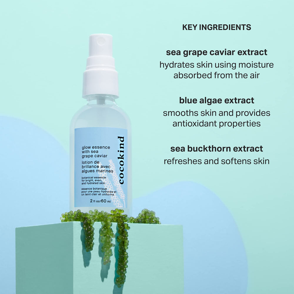 Cocokind blue algae extract product showing smoother skin texture