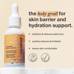 Cocokind Ceramide Barrier Serum dropper applying serum for hydration and barrier support