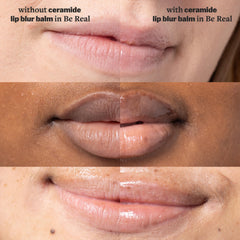 Cocokind Ceramide Lip Blur Balm Be Real fragrance-free texture conveys cushiony comfort.