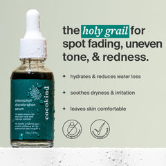 Cocokind Chlorophyll Discoloration Serum application scene for even skin tone improvement.