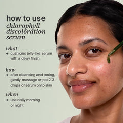 Cocokind Chlorophyll Discoloration Serum texture close-up showing lightweight gel consistency.