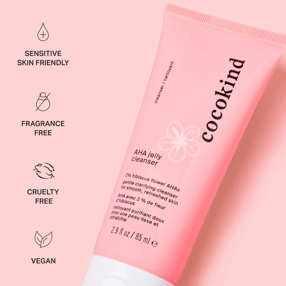 Cocokind cleanser foamy lather close-up evokes gentle cleansing suitable for AM and PM use