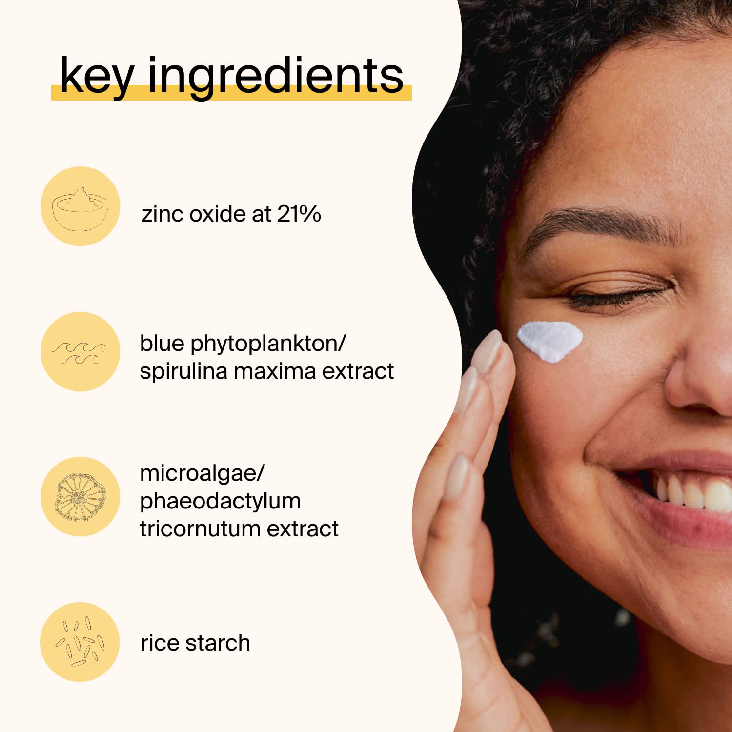 Cocokind Daily SPF with blue phytoplankton ingredients promotes gentle daily sun protection.