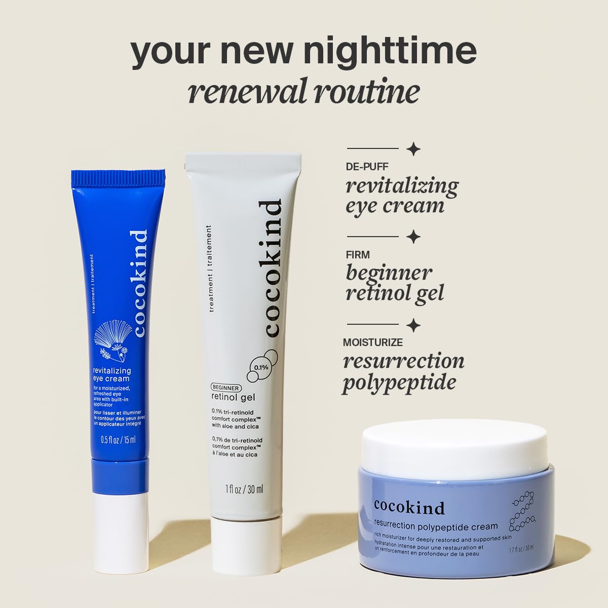 Cocokind Dermatologist-tested eye cream suitable for sensitive skin.