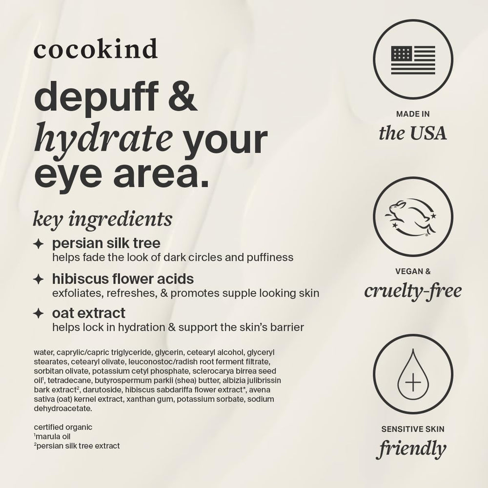 Cocokind Eye Cream displays POA on box for shelf-life guidance.