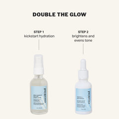 Cocokind Glow Essence mist being spritzed for quick hydration and glow