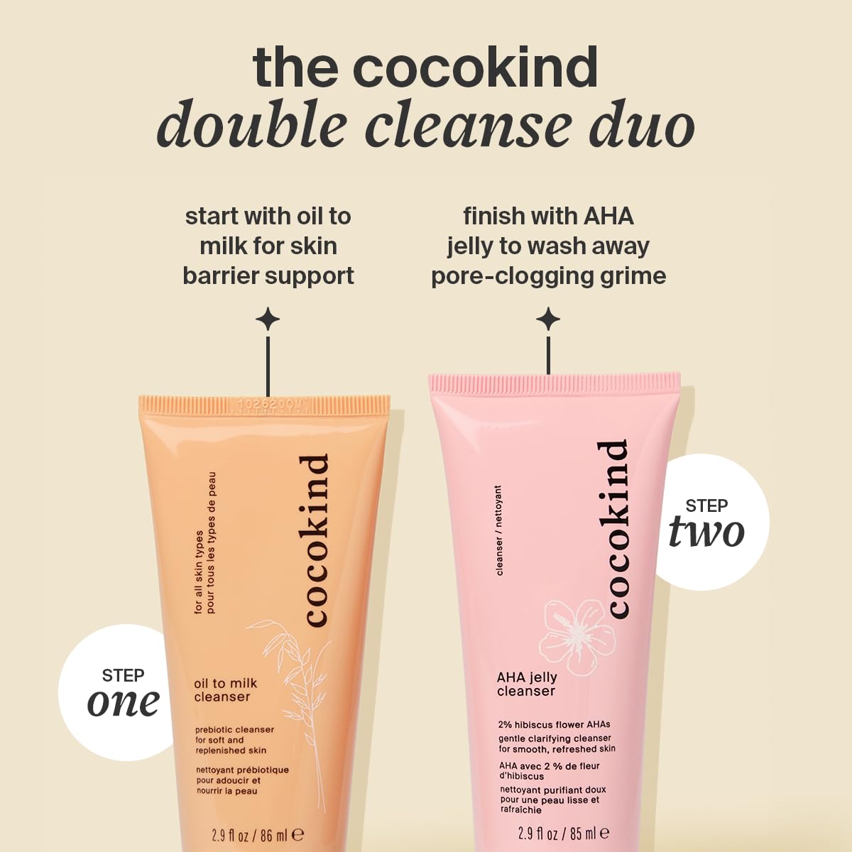 Cocokind Oil to Milk cleanser as first step in routine.