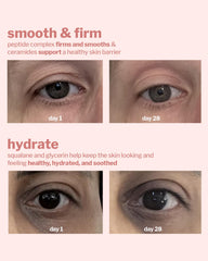 Cocokind Peptide Eye Gel close-up highlighting ceramides and squalane ingredients.