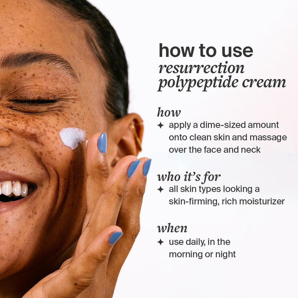 Cocokind Resurrection Polypeptide Cream being applied during a morning routine.